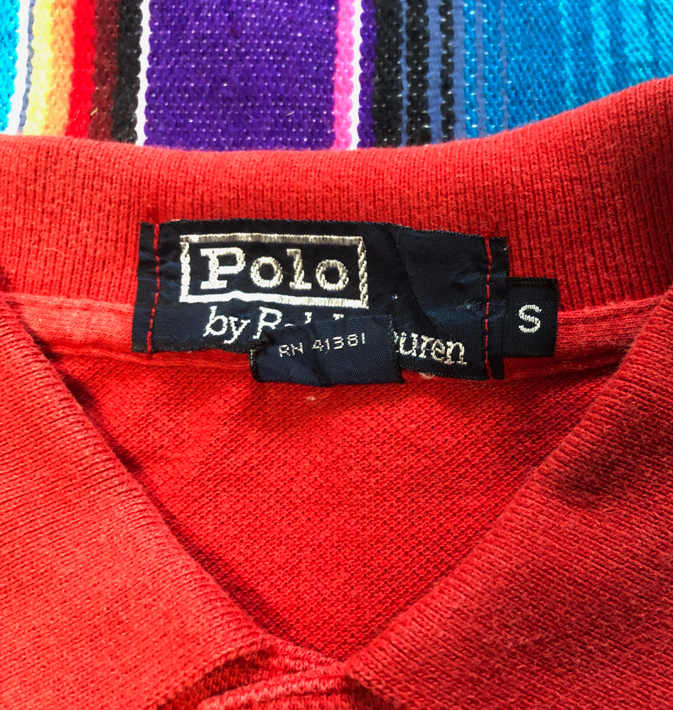 90’s USA製 Polo Ralph Lauren(ポロ ラルフローレン) ポロシャツ 赤 S(実寸 USAサイズ M相当)  VINTAGE(ヴィンテージ) アメリカ製 RRL