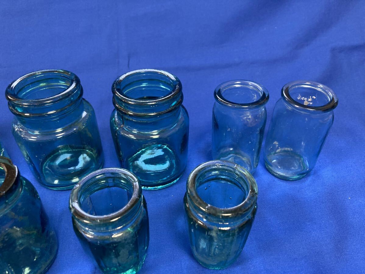 ガラス瓶 まとめて 昭和レトロ 空瓶 気泡 アンティーク ガラスインテリア ビンテージ コレクションの画像3