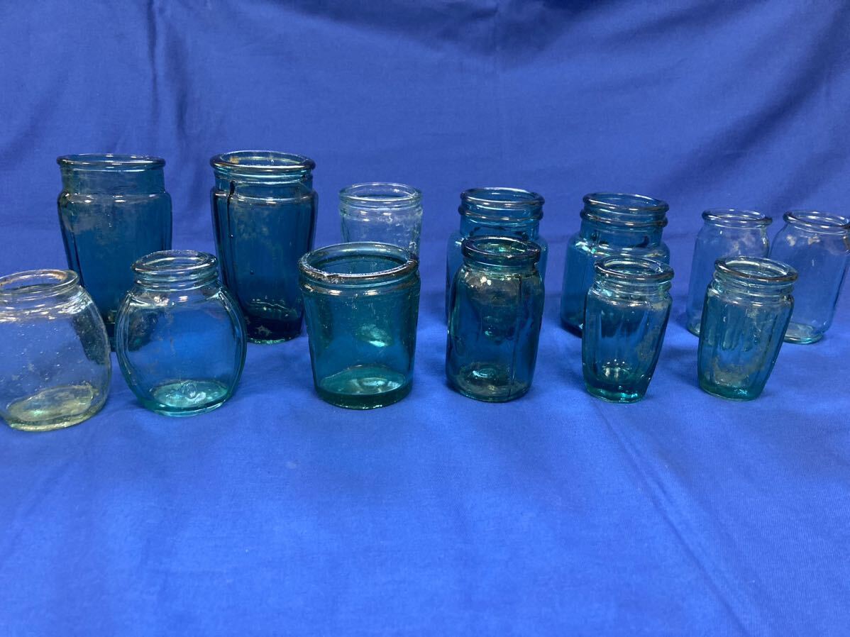 ガラス瓶 まとめて 昭和レトロ 空瓶 気泡 アンティーク ガラスインテリア ビンテージ コレクションの画像1