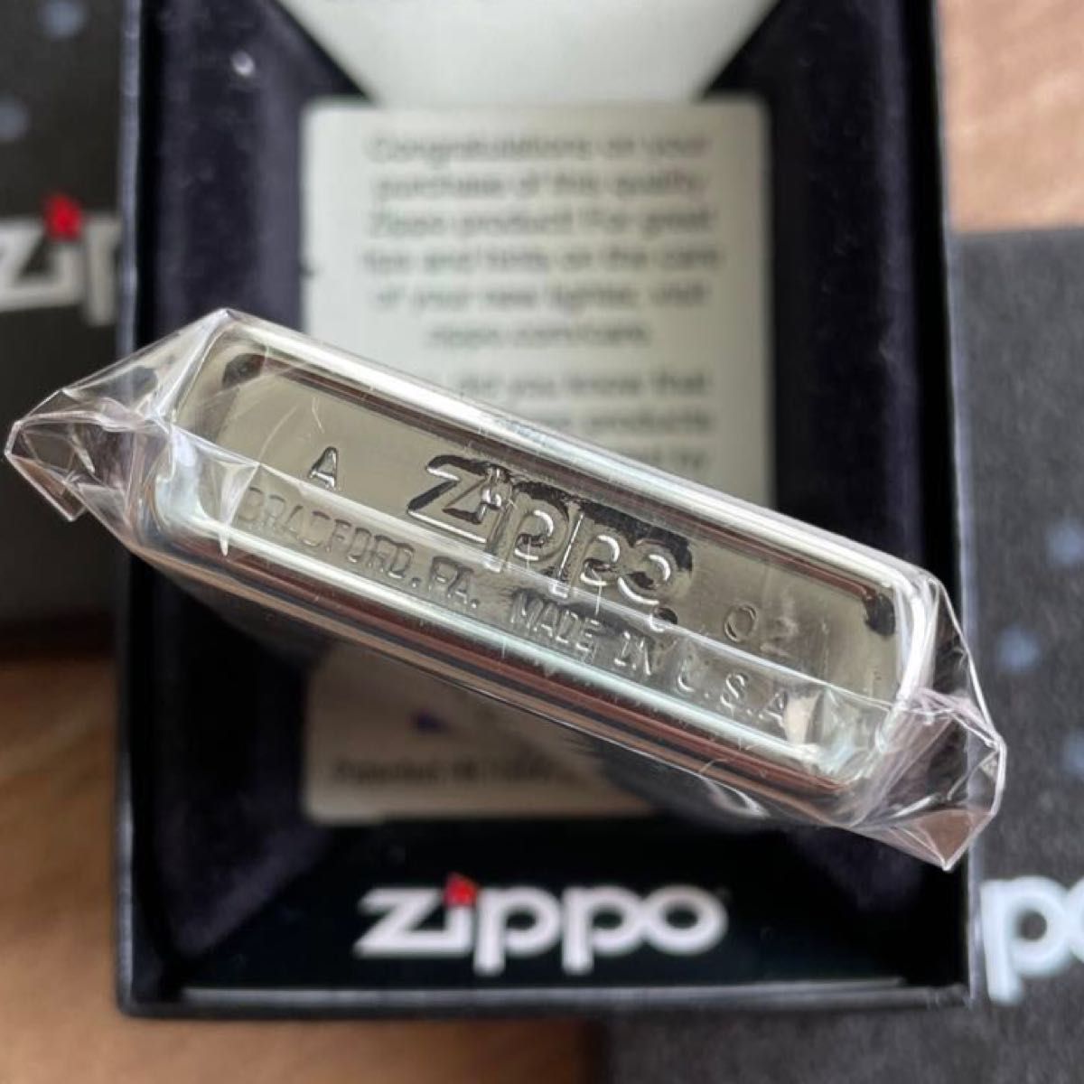 【未使用】zippo 2002年vintage vertical stripes オイルライター