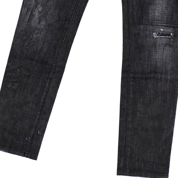 [ прекрасный товар ]Dsquared2/ Dsquared джинсы Denim брюки обтягивающий принт обработка dame[ji обработка 34 XS чёрный [ большой Thanksgiving ]*41BK80