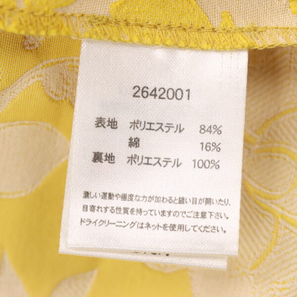 【美品】Talbots/タルボット レディース ひざ丈 Aライン スカート 花柄 タック入り 2 S～M イエロー ベージュ [NEW]★41FN42_画像6