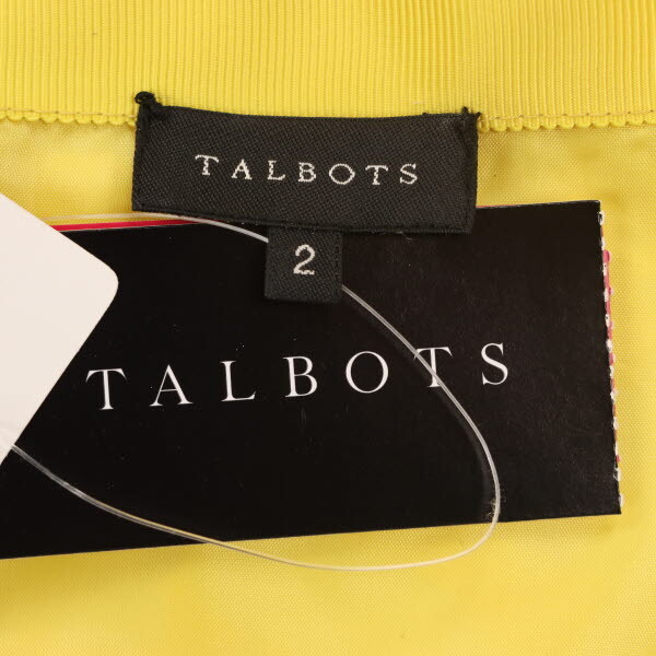 【美品】Talbots/タルボット レディース ひざ丈 Aライン スカート 花柄 タック入り 2 S～M イエロー ベージュ [NEW]★41FN42_画像7