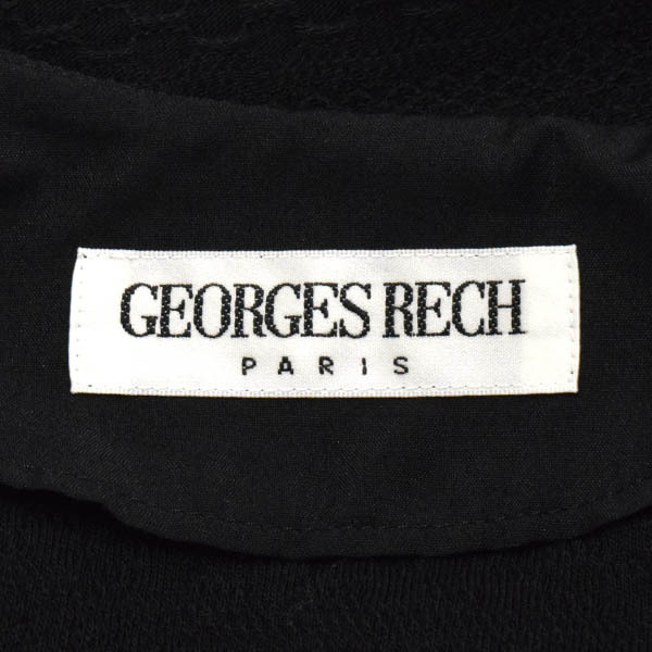 【美品】GEORGES RECH/ジョルジュレッシュ ノーカラージャケット 薄手 カーディガン 七分袖 ジップアップ 38 黒[NEW]★61DH20_画像6