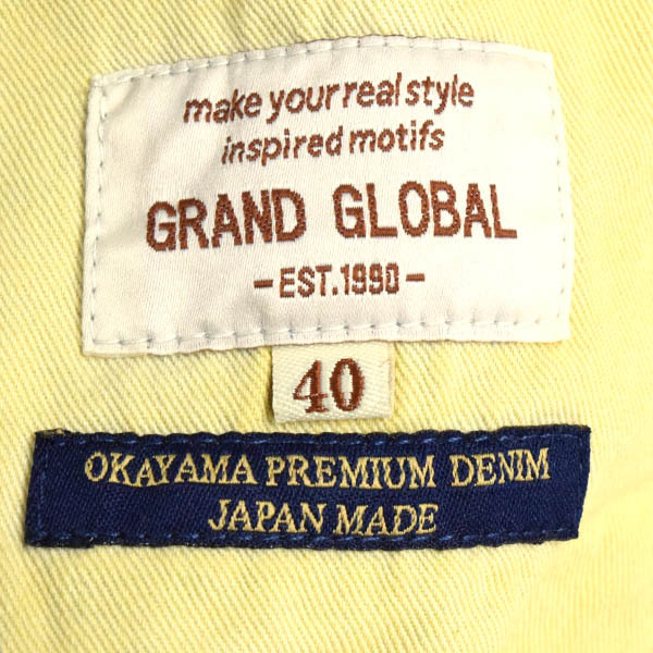 【美品】GRAND GLOBAL/グランドグローバル 岡山 PREMIUM DENIM メンズ オールインワン サロペット デニム 40(L)[NEW]★61DI49の画像8