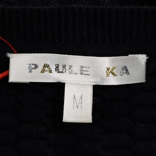 [ прекрасный товар ]PAULE KA/ paul (pole) ka женский кардиган tops длинный рукав вязаный хлопок кнопка-застежка M темно-синий [NEW]*61DL95