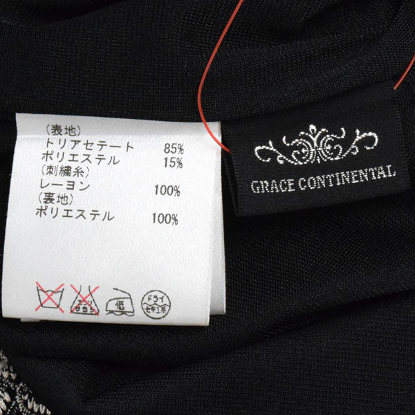 【美品・定4.6万】GRACE CONTINENTAL/グレースコンチネンタル ビジューワンピース ひざ丈 ドレス 花柄 38 黒他 [NEW]★61DN25_画像8