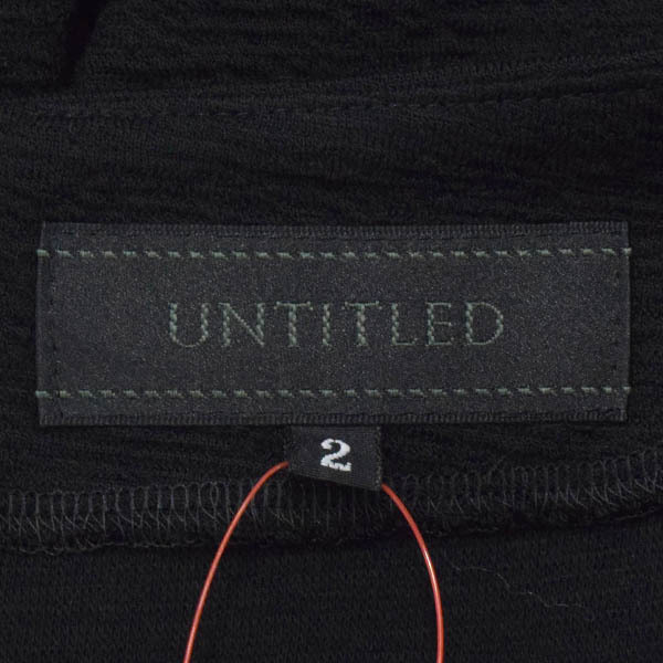 [ beautiful goods ]UNTITLED/ Untitled lady's knees height One-piece short sleeves cut and sewn stretch back slit 2 black [NEW]*61DH59