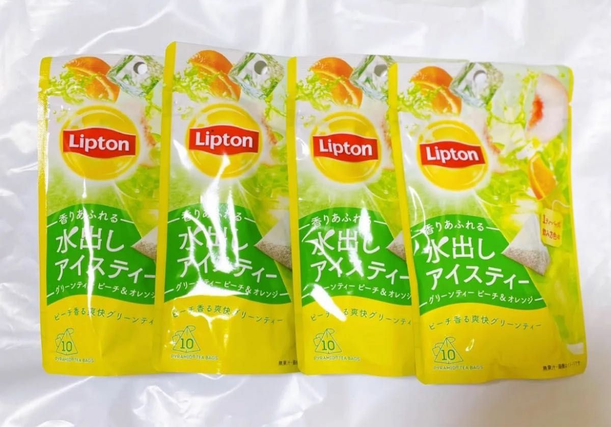 Lipton 香りあふれる水出しアイスティー グリンティーピーチ&オレンジ 40杯分 新品未開封 送料込み