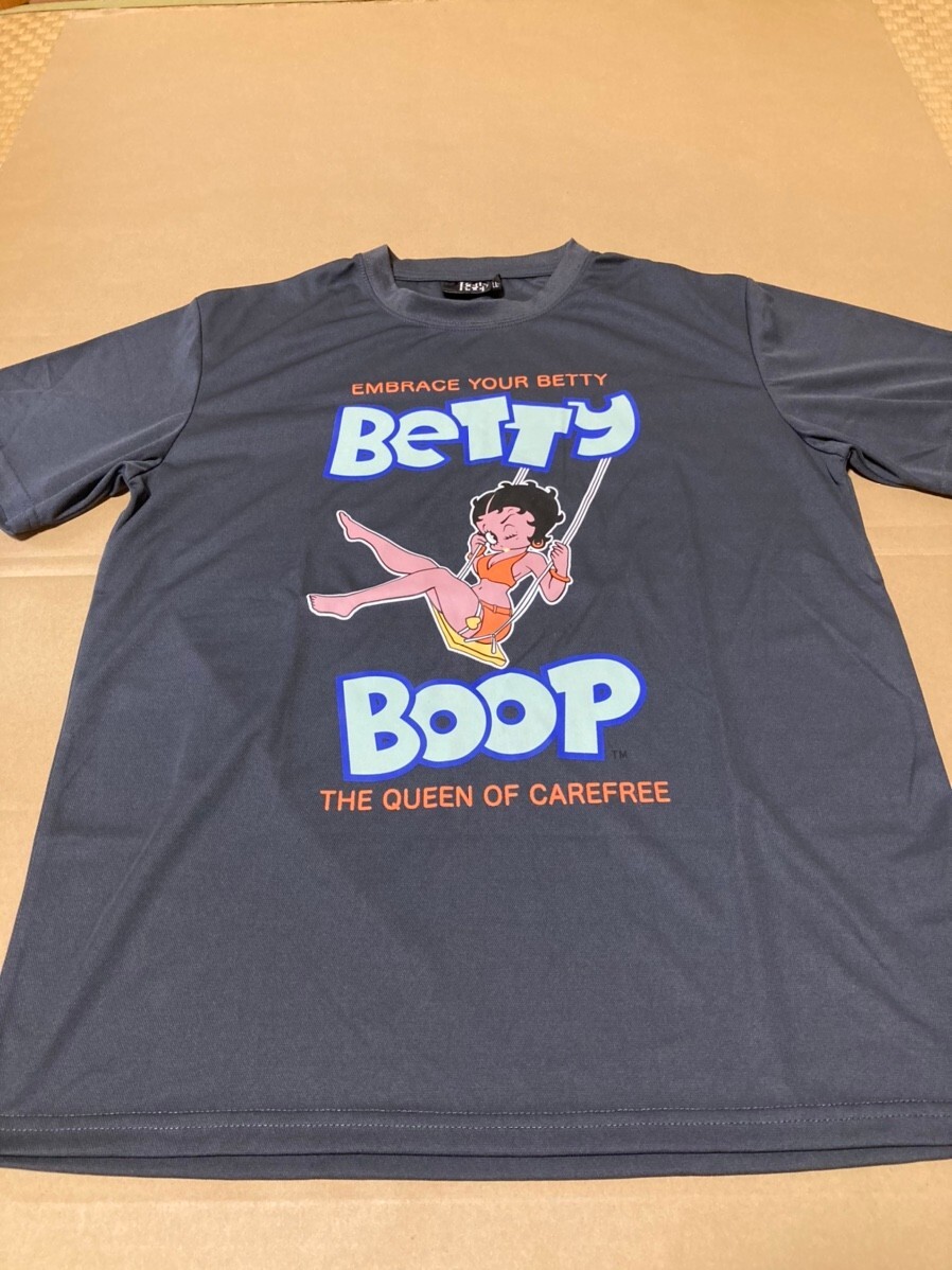 Tシャツ 半袖 BETTY BOOP 90's 韓国 Y2K グレー WEGO 灰 ロゴ ストリート LL B系 オーバーサイズ SPINNS プリント おしゃれ ポリエステルの画像3