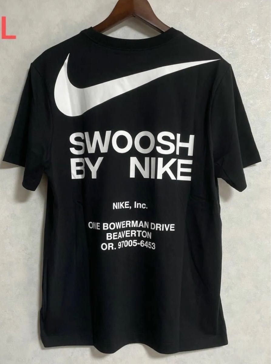 ☆新品タグ付☆ Tシャツ SWOOSH BY NIKE ブラック Lホワイト