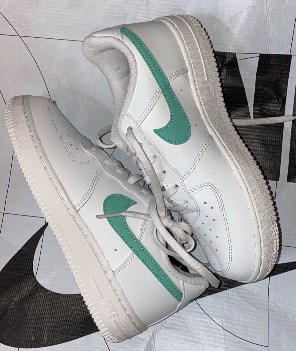 NIKE FORCE 1 LOW PS 'WHITE EMERALD RISE'ナイキ フォース 1 LOW PS エメラルド キッズ（FJ3484-104）白22cm箱無し_画像2