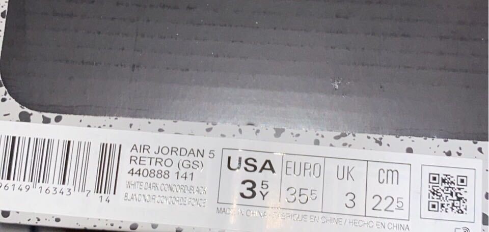 Nike GS Air Jordan 5 Retro Dark Concord Nike GS воздушный Jordan 5 retro темный Concorde Kids (440888-141) белый 22.5cm коробка есть 