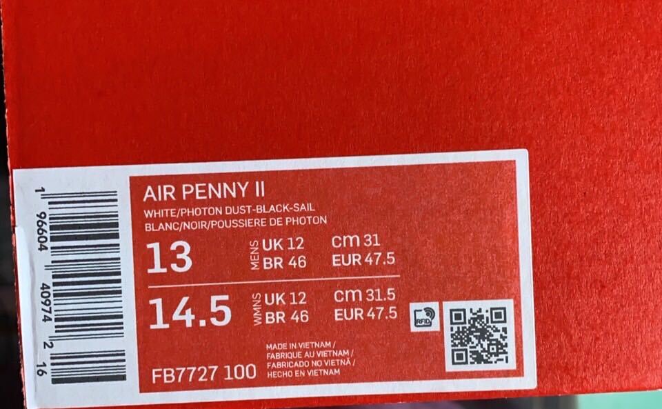 Nike Air Penny 2 Photon Dustナイキ エアペニー2 フォトンダスト（FB7727-100）白31cm箱あり_画像3