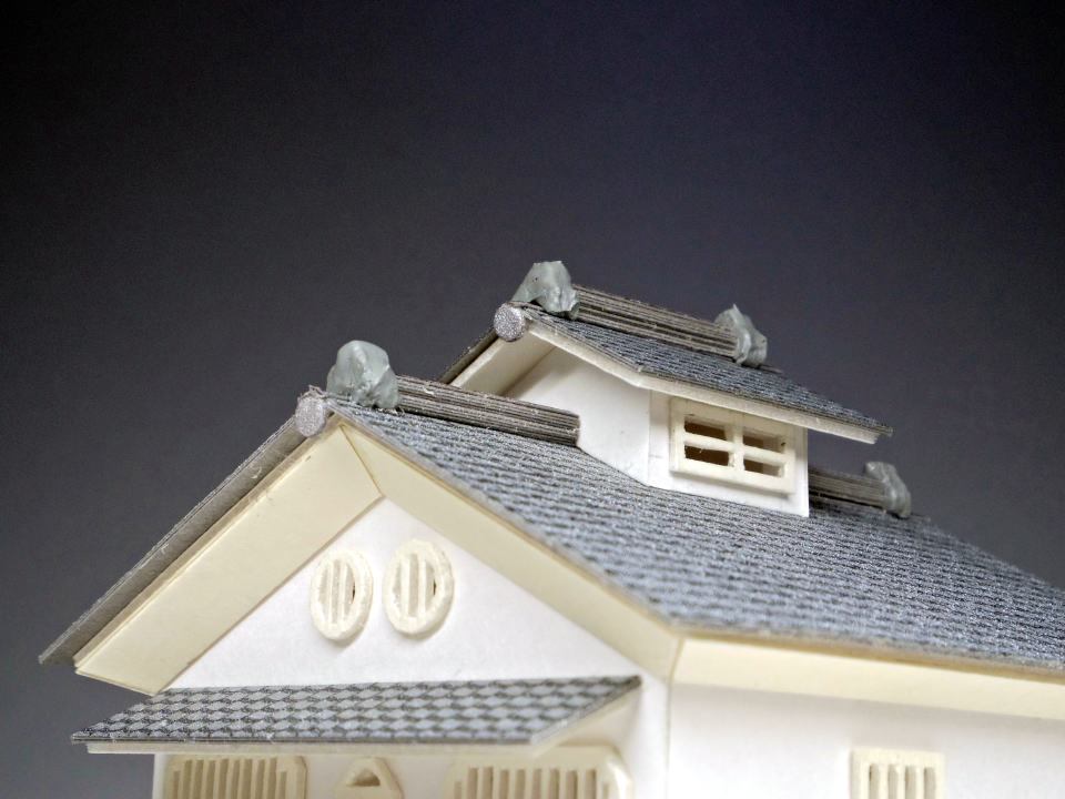 蔵ふう ミニチュア コレクション 住宅 建築模型 NO.24 縮尺 1/100 サイズ 76×75× H 94ミリ 手作り 完成品 バルサ材 スチレン材 開運 _画像4