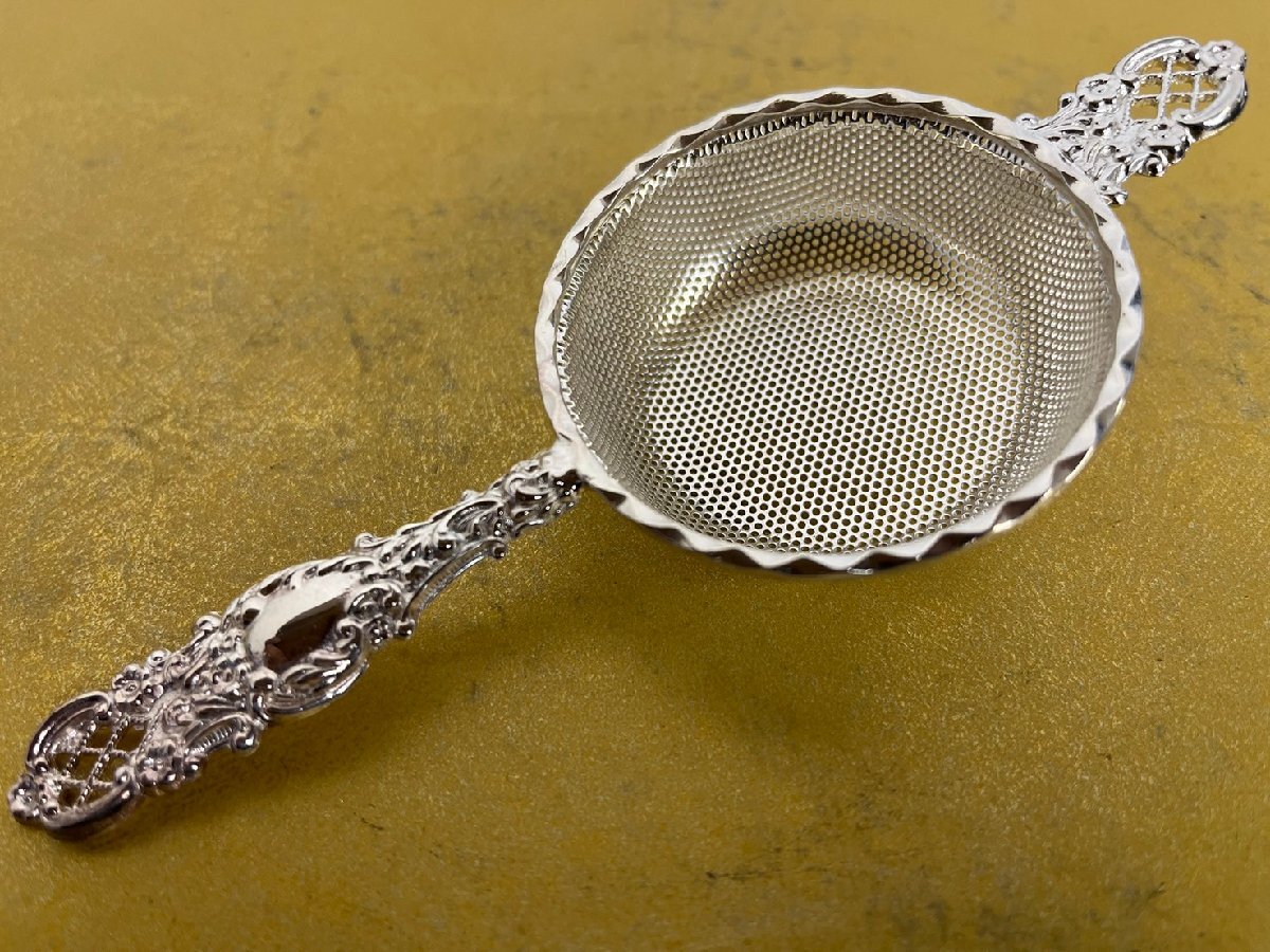 s 希少 アンティーク CHURCHILL MINT/チャーチルミント ティーストレーナ― 茶こし 英国製 銀製品 銀メッキの画像3