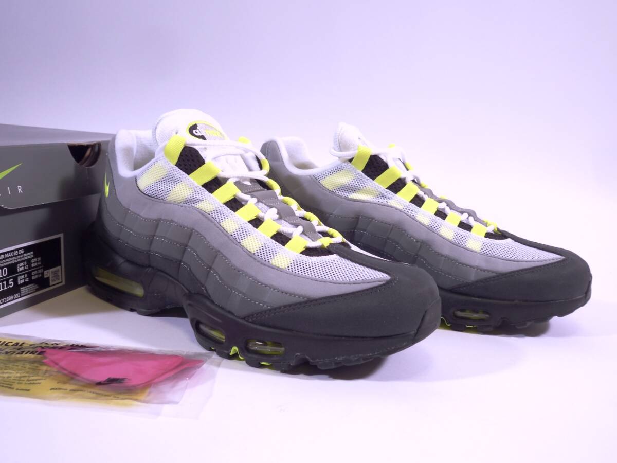 本物/2020年 NIKE AIR MAX95 OG 超希少サイズUS10/28cm イエローグラデ Ziploc保管の新品 完全復刻版/最終リリース jordan1 retro dunk sbの画像2