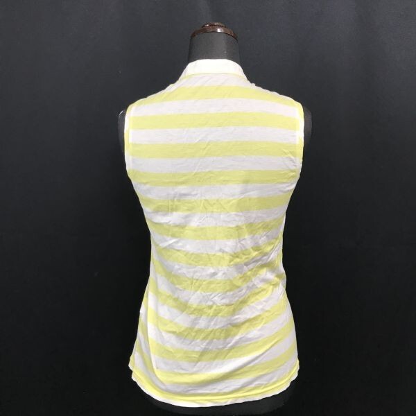  made in Japan * Tsumori Chisato /TSUMORI CHISATO* sleeveless shirt [2/ lady's M/ yellow × white border /yellow×white]ei net /Tops*BH672