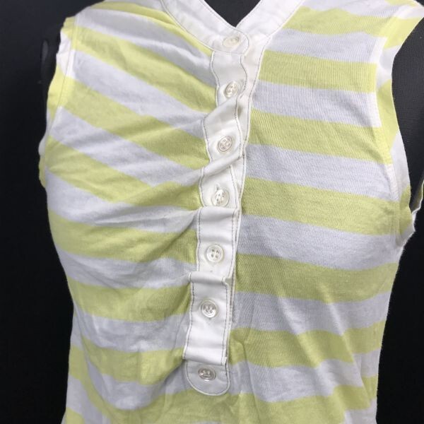  made in Japan * Tsumori Chisato /TSUMORI CHISATO* sleeveless shirt [2/ lady's M/ yellow × white border /yellow×white]ei net /Tops*BH672