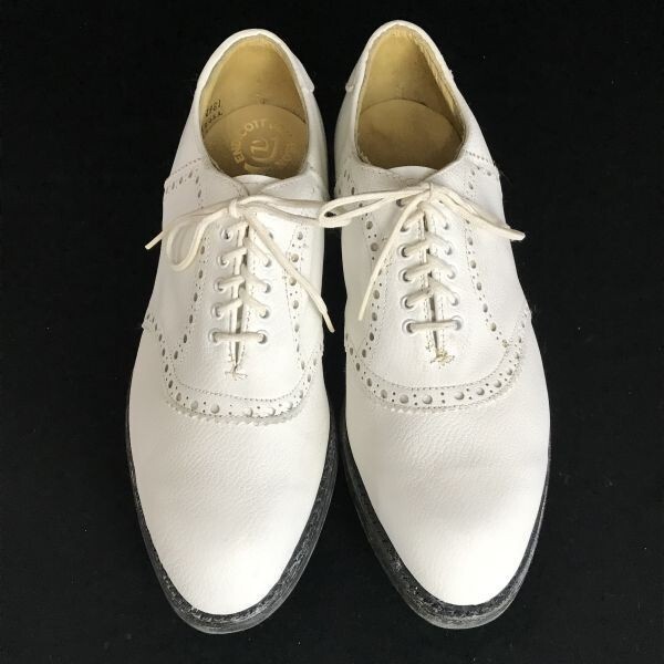 USA製/Vintage☆エンディコットジョンソン/endicott johnson☆スチールスパイク/ゴルフシューズ【8.5M/26.5/白/WHITE】GOLF/Shoes◇ci-56