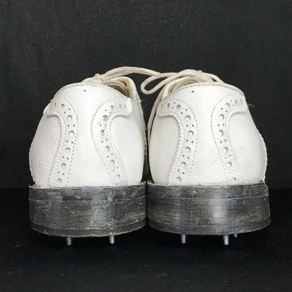 USA製/Vintage☆エンディコットジョンソン/endicott johnson☆スチールスパイク/ゴルフシューズ【8.5M/26.5/白/WHITE】GOLF/Shoes◇ci-56