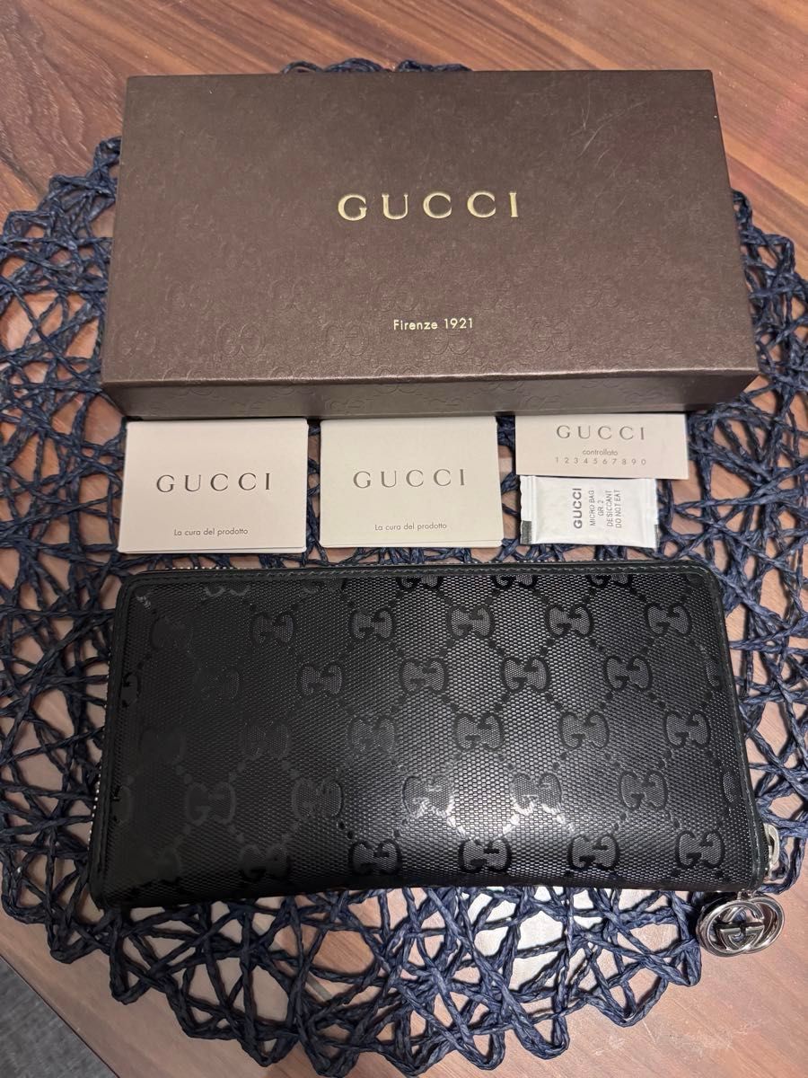 お値下げ中。GUCCI グッチ  ラウンドファスナー 財布 長財布 GGインプリメ 美品