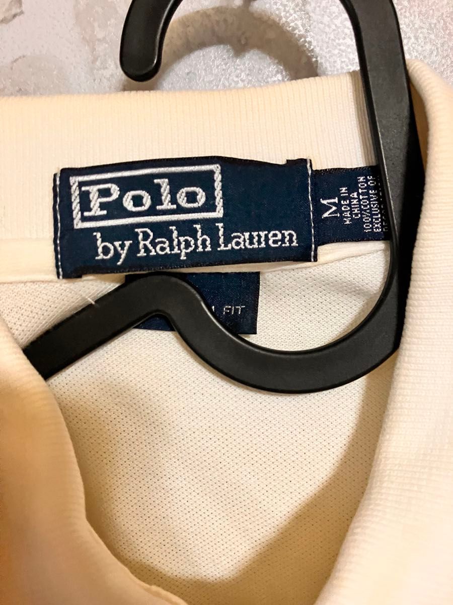 90s  POLO RALPH LAUREN ラルフローレン 半袖 ポロシャツ ホワイト アメリカ古着 ヴィンテージ