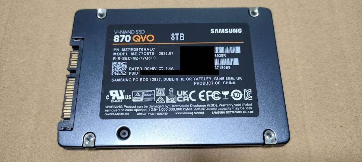 MZ-77Q8T0B/IT ［SAMSUNG 870 QVO 2.5インチ 7mm SATA 8TB］(6938)_画像5