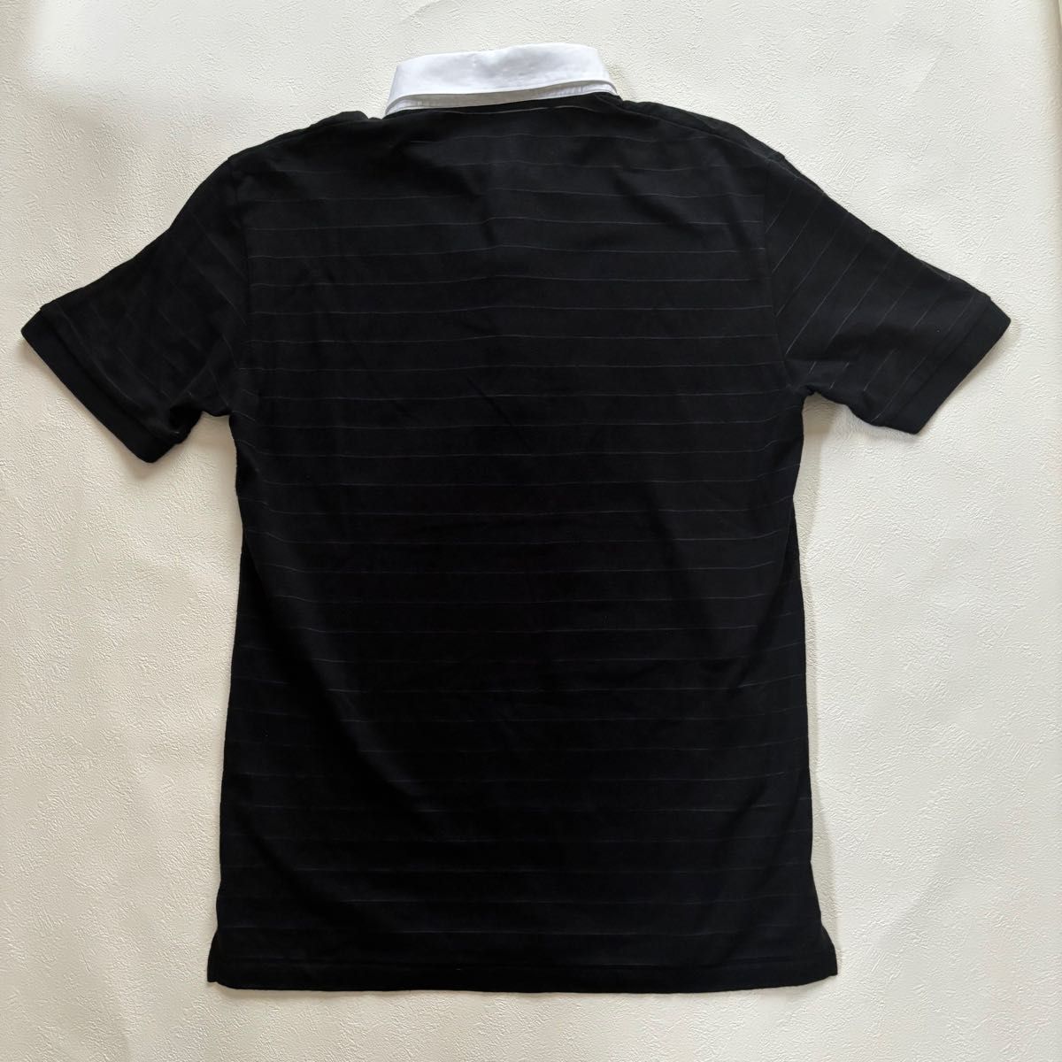 BURBERRY BLACK LABEL バーバリーブラックレーベル 半袖ポロシャツ ボーダー ポロシャツ 黒　ブラック