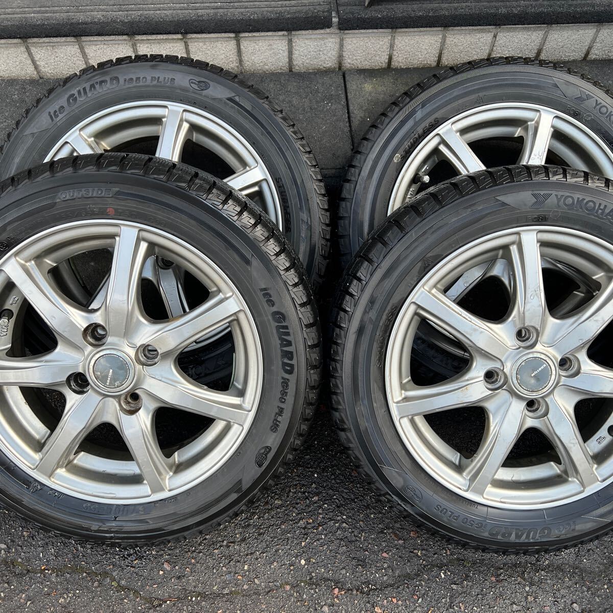 155/65R14 ig50プラス 18年製 社外アルミホイール14×4.5+45 4本セット軽カー用の画像1