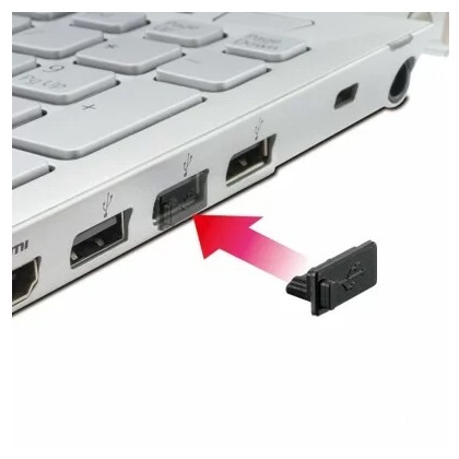 USB コネクタカバー タイプA メス用 5個 シリコン製 ブラックの画像2