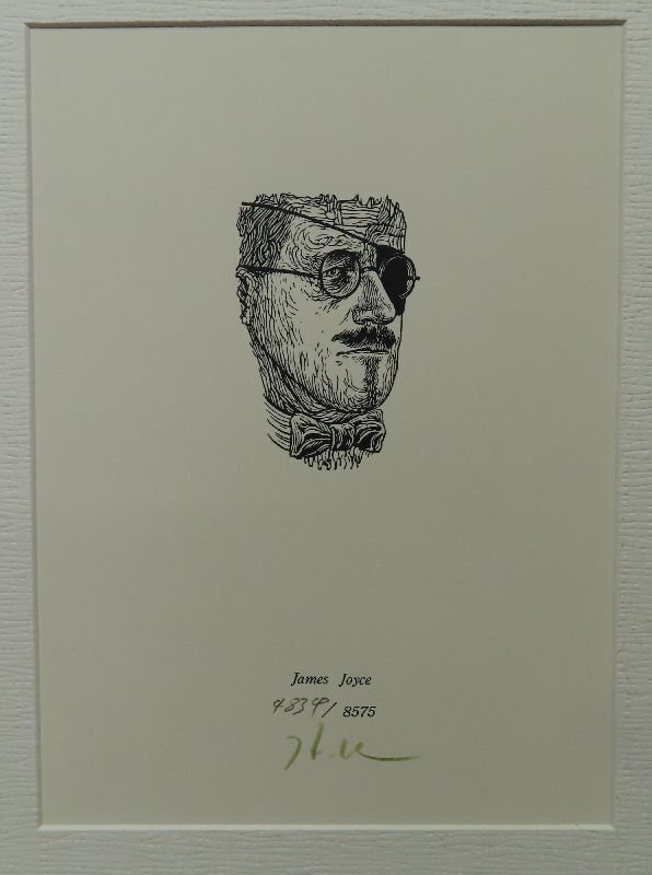 【こもれび】　木口銅凸版●　柄澤斉　『James Joyce』　直筆サイン　【木口木版画】_画像4