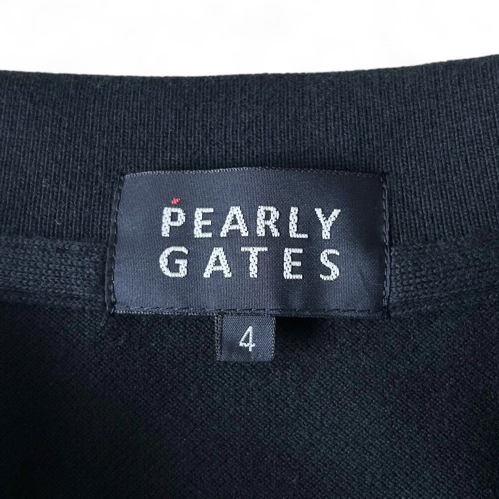 PEARLY GATES × PEANUTS パーリーゲイツ スヌーピー コラボ 吸汗速乾 ロゴ刺繍 鹿の子 ポロシャツ 4 紺 メンズ 半袖 トップス ゴルフの画像7