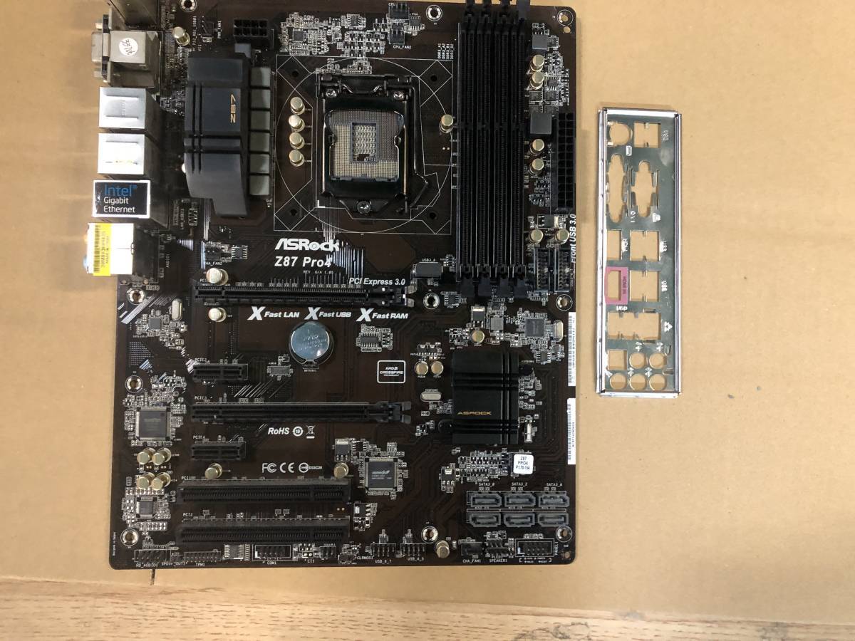 ★中古品 BIOS確認 ASRock製 Z87 Pro4 マザーボード IOパネル付属 ★の画像1