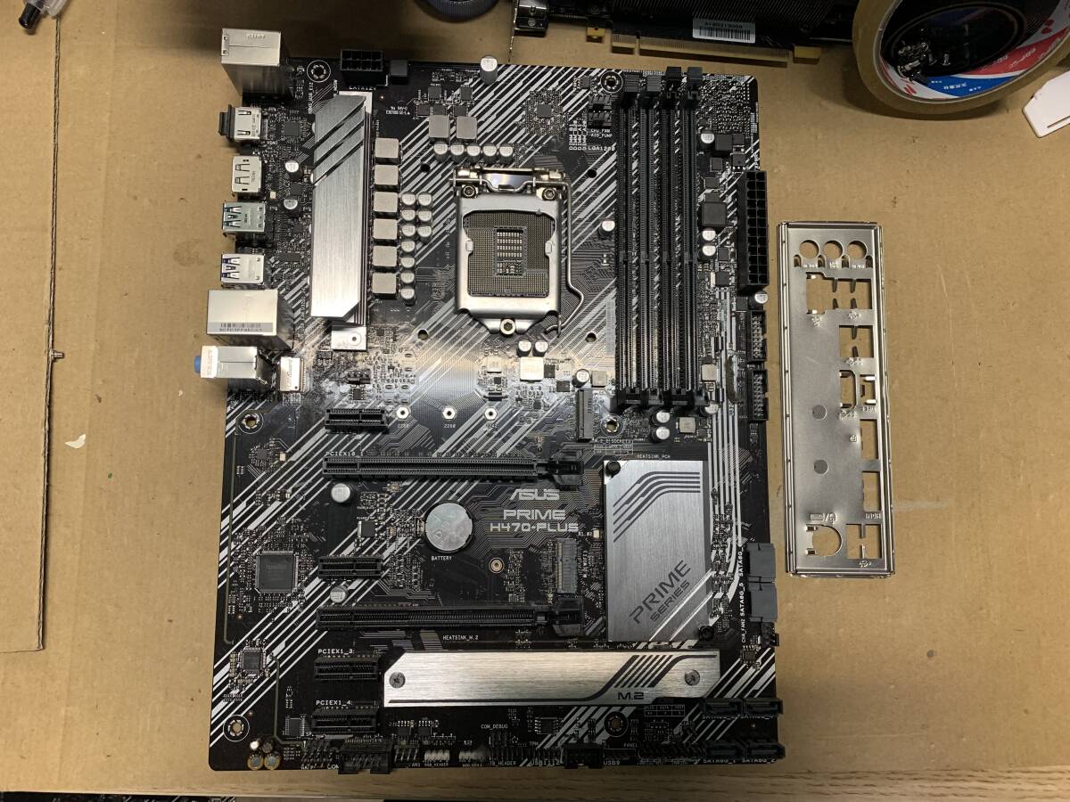 ★中古品 BIOS確認 ASUS PRIME H470-PLUS LGA1200 ATXマザーボード IOパネル付属 ★の画像1