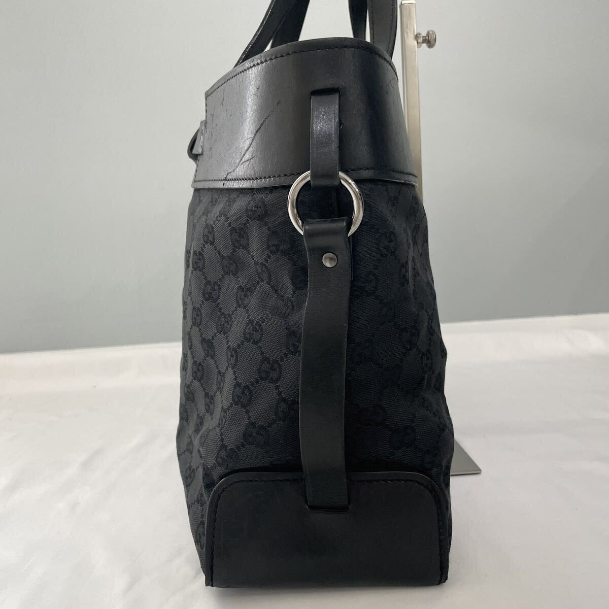 GUCCI Gucci tote bag business bag commuting bag A4 possibility high capacity GG canvas leather original leather black black men's 