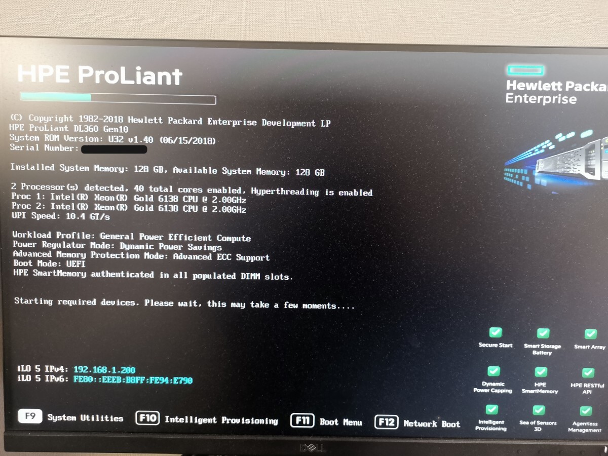 HPE Proliant DL360 Gen10 Xeon 40コア80スレッド 128GBメモリ 600GB SAS HDD x5 10GbEx2 500W電源x2 iLOの画像5