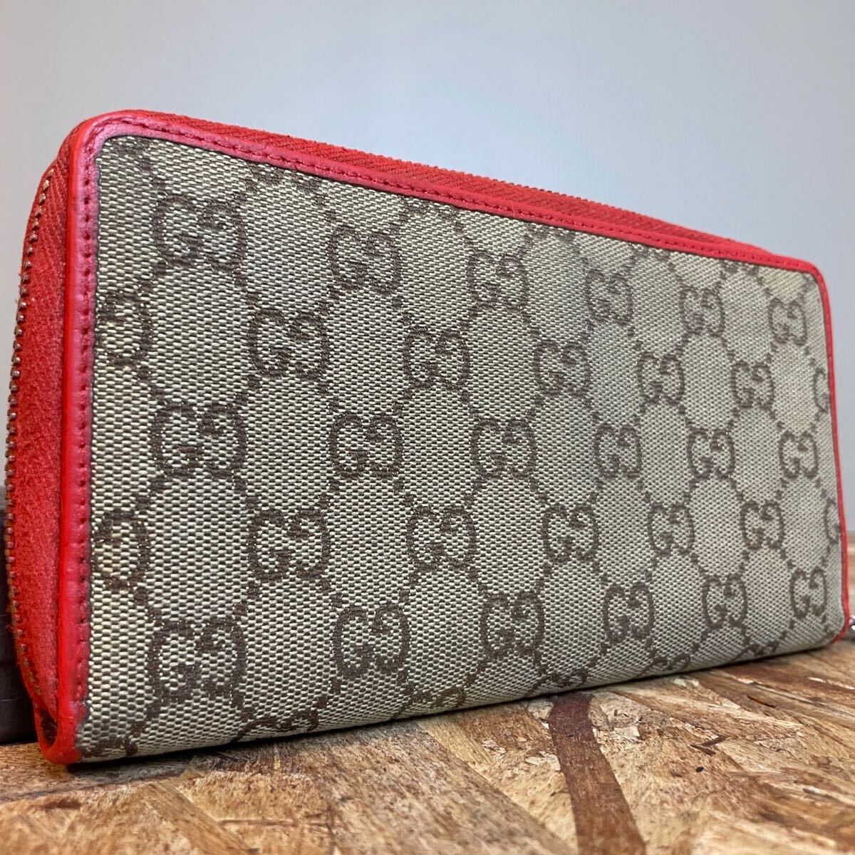 1円【美品】 GUCCI グッチ マーモント GG ウォレット メンズ レディース 財布 インターロッキング ロングウォレットの画像2