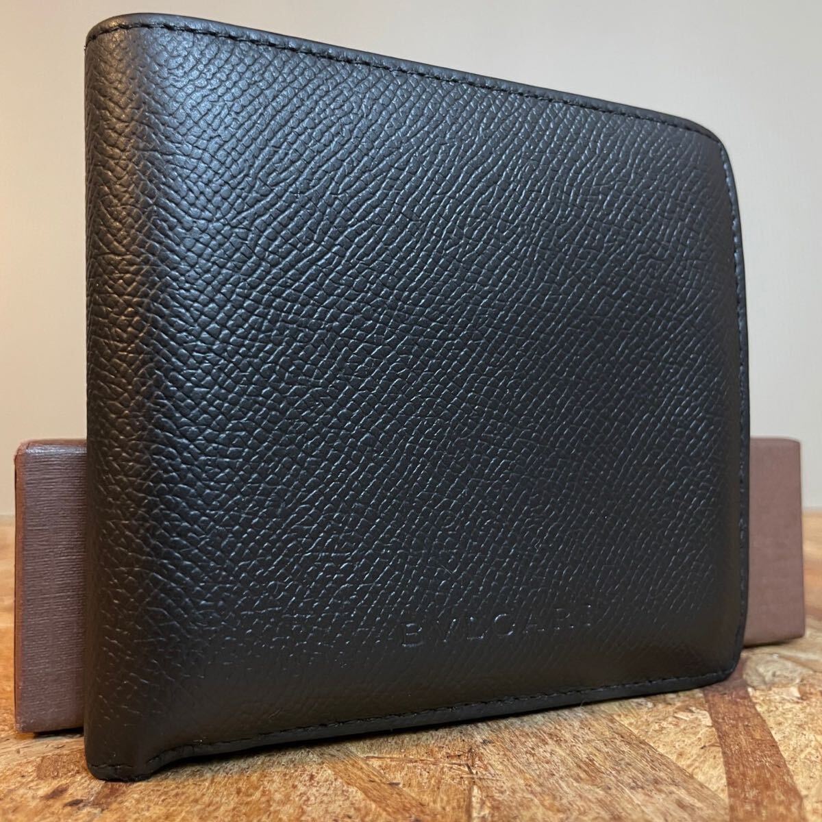 1 иена [красивые товары] bvlgari bulgari bulgari bulgari bee Zero Zero Wallet Wallet Bi -Cold Compact Leather Black есть сериал с монетой