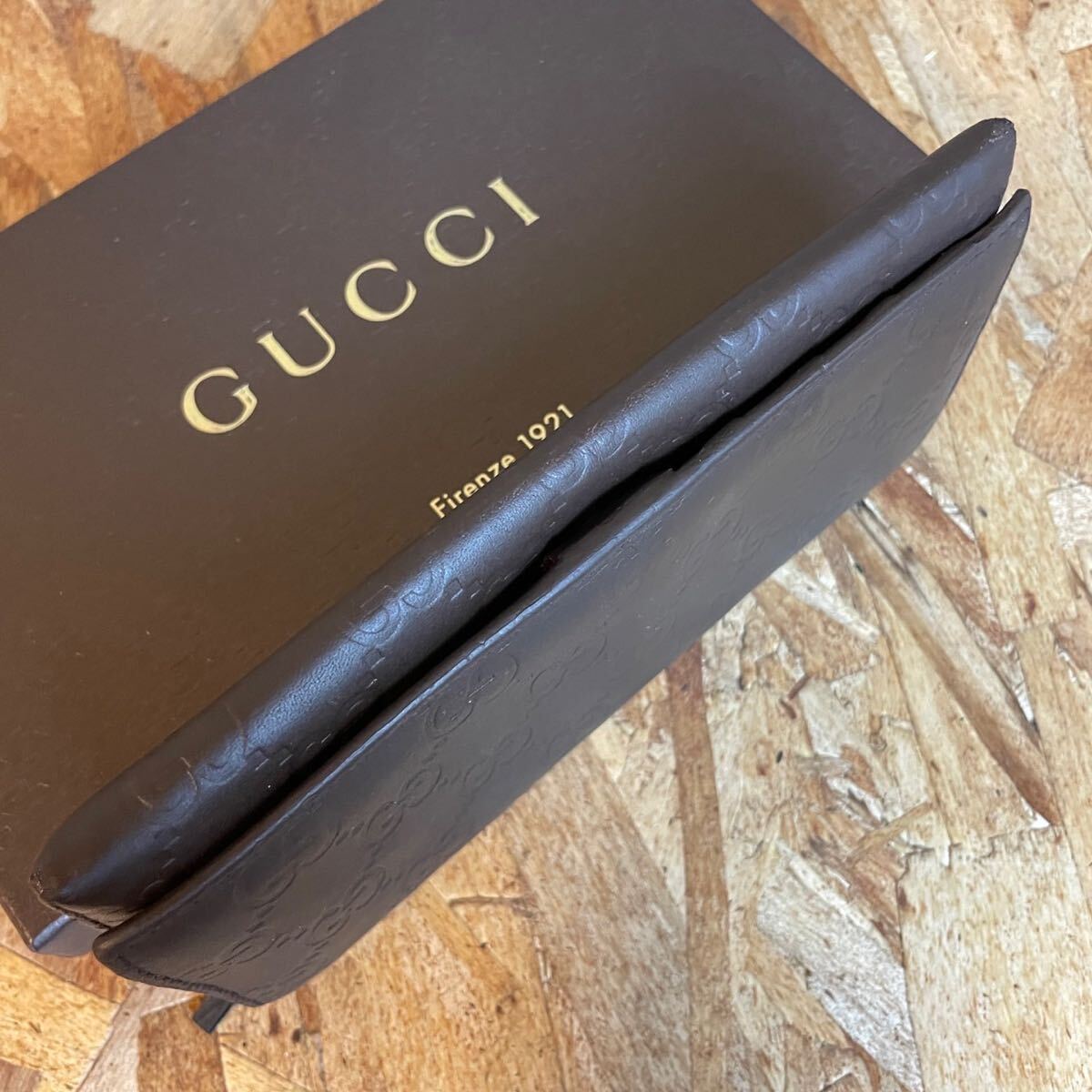 1円【美品】 GUCCI グッチ マーモント GG ウォレット メンズ レディース 財布 インターロッキング ロングウォレット 二つ折り ブラウンの画像4