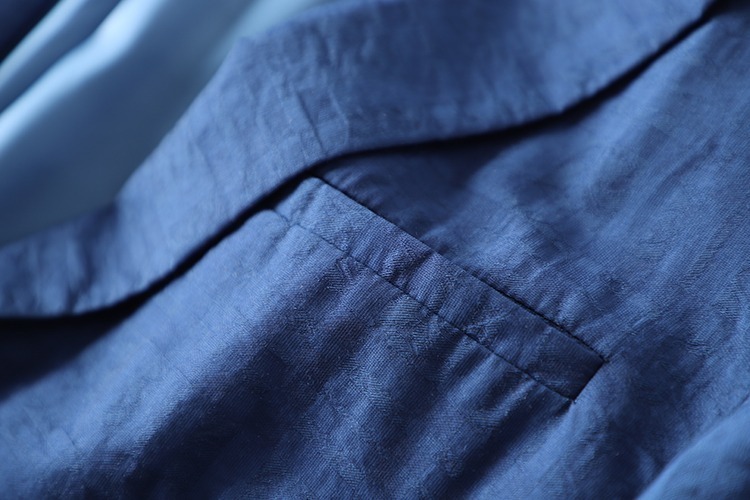 P201-L新品■テーラードジャケット メンズ カジュアル ジャケット テンセル混 格子チェック 高品質 春秋 ブレザー アウター/ブルーの画像5