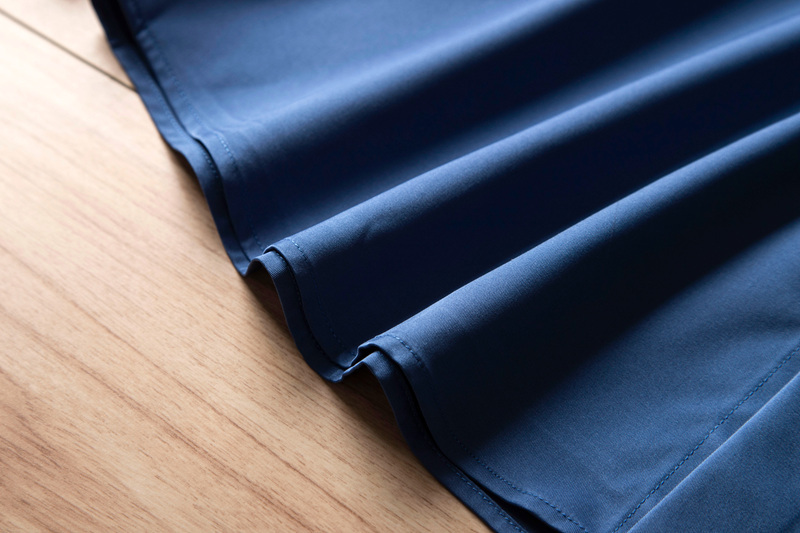 P2812-XL 新品DCKMANY■シルク混 長袖シャツ メンズ ノーアイロン 形態安定 ドレスシャツ ワイシャツ 無地 ビジネス シャツ/ブルー_画像9