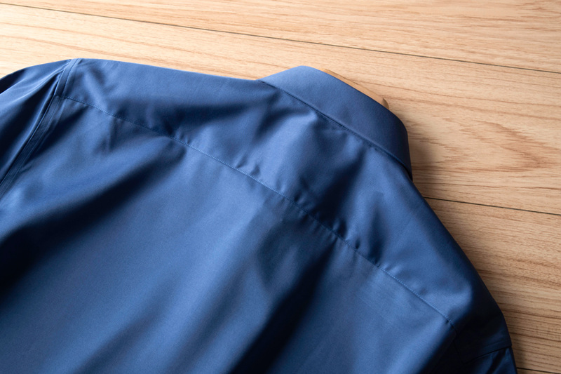 P2812-XL 新品DCKMANY■シルク混 長袖シャツ メンズ ノーアイロン 形態安定 ドレスシャツ ワイシャツ 無地 ビジネス シャツ/ブルーの画像8