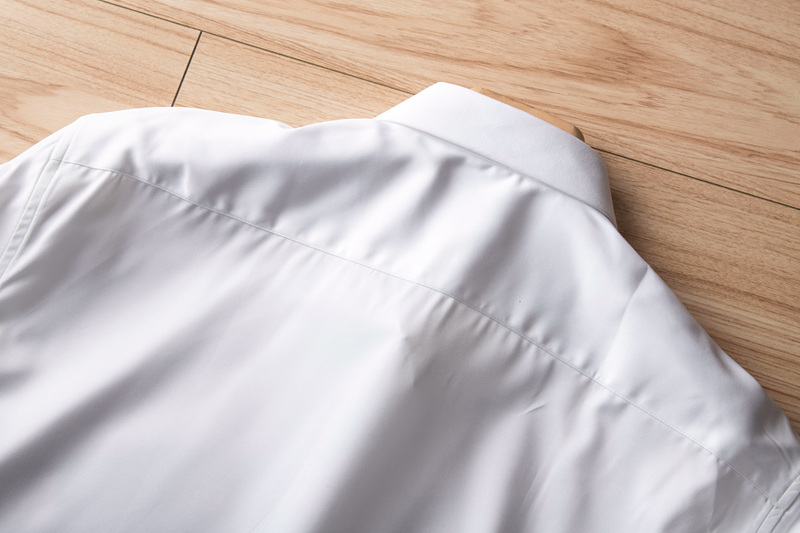 P281-XL 新品DCKMANY■シルク混 長袖シャツ メンズ ノーアイロン 形態安定 ドレスシャツ ワイシャツ 無地 ビジネス シャツ/ホワイト_画像8