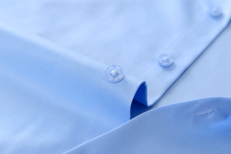 P282-XL 新品DCKMANY■シルク混 長袖シャツ メンズ ノーアイロン 形態安定 ドレスシャツ ワイシャツ 無地 ビジネス シャツ/ライトブルーの画像9