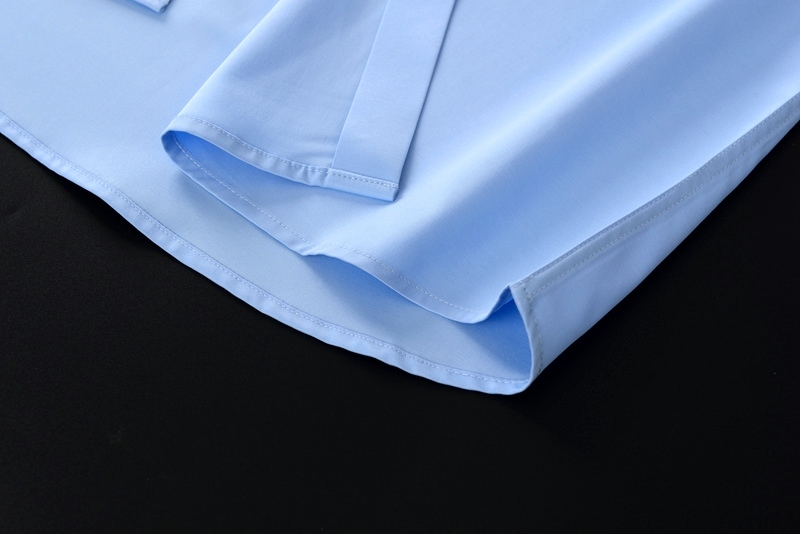 P282-XL 新品DCKMANY■シルク混 長袖シャツ メンズ ノーアイロン 形態安定 ドレスシャツ ワイシャツ 無地 ビジネス シャツ/ライトブルーの画像8