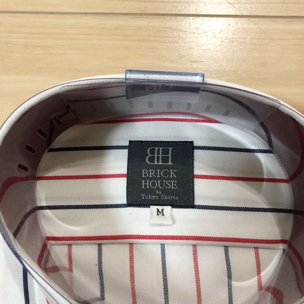BRICK HOUSE Tokyo shirts ブリックハウス 東京シャツ ボタンダウンシャツ ワイシャツ 100パーコットン 半袖 Mサイズ 新品 未使用品の画像5