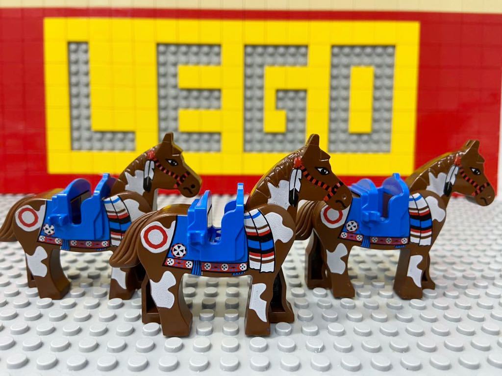 ☆馬☆ レゴ 動物ミニフィグ 3体セット インディアン ネイティブアメリカン ( LEGO 人形 ウエスタン ワイルドウエスト C41602の画像2