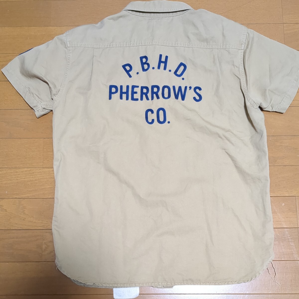  Fellows PHERROW\'S 25 anniversary Anniversary short sleeves work shirt size 40 chain stitch embroidery 