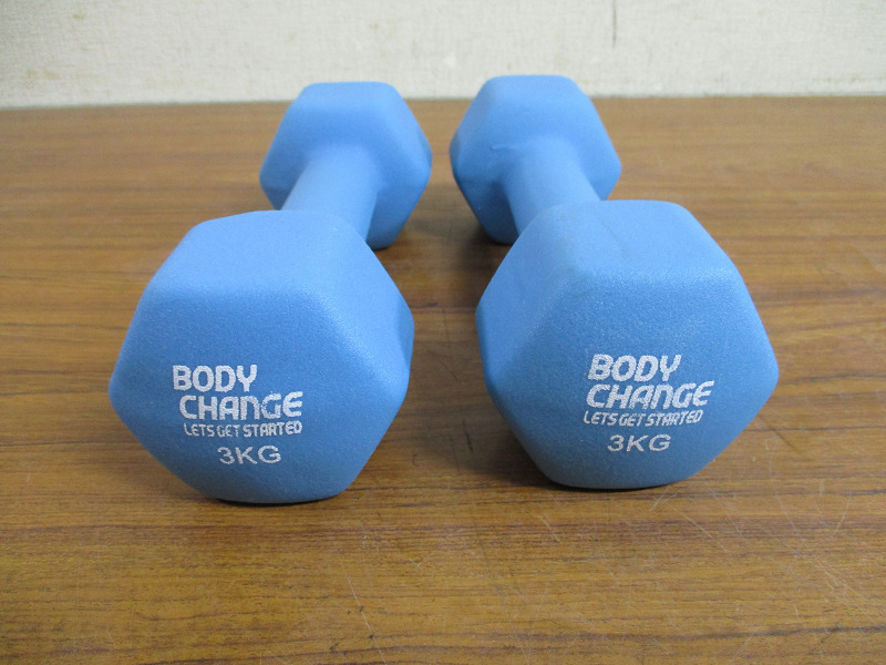 【Y10/G】BODY CHANGE ダンベル 鉄アレイ 3kg×2 筋トレ トレーニング エクササイズの画像1